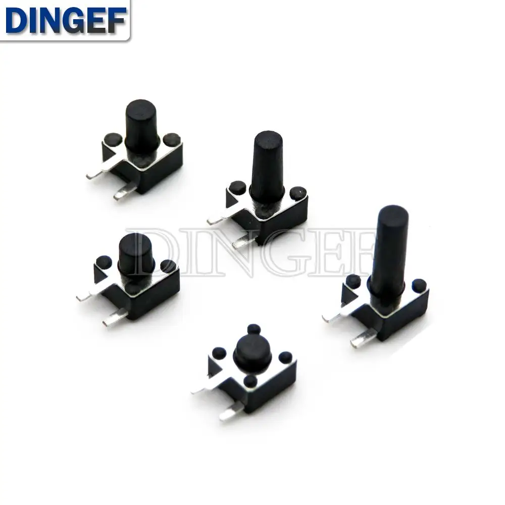 50PCS 4.5X4.5 Micro Switch 4.5*4.5 3P Button Momentary Tactile Tact Push Side 3Pin DIP 4.5X4.5X3.8/4.3/4.5/4.8/5/6/7/8/9/10mm