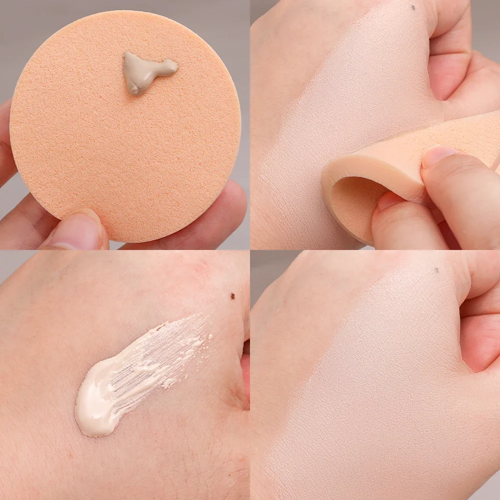 24pcs/set Round Makeup Sponge Puff Face Foundation Concealer Cream Powder Sponges Wet Dry Use Sponges Powder Puff Soft Portable