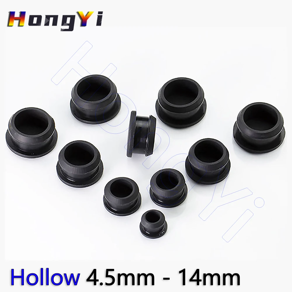 Holle 4.5Mm Tot 14Mm Zwarte Siliconen Rubber Snap-On Gat Plug Blanking Einddoppen Afdichting Stop