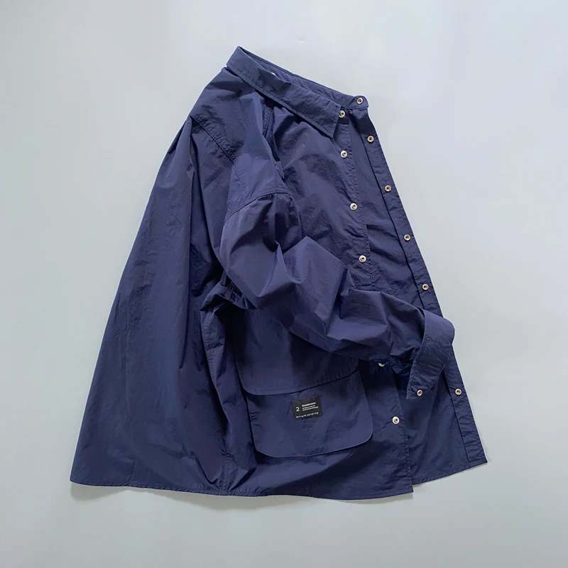 Light Outdoor DWR Water-Repellent Men's Work Shirt - Relaxed Fit Multi-Pocket Long Sleeve Cargo Shirt Jacket 2025 Spring Autumn
