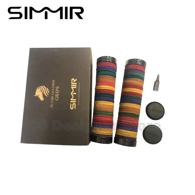 SIMMIR Bicycle Handle Bar Grips Outdoor Grips Bike Genuine leath Anti-slip Handlebar Anti-skid  shock-absorbing Super Soft