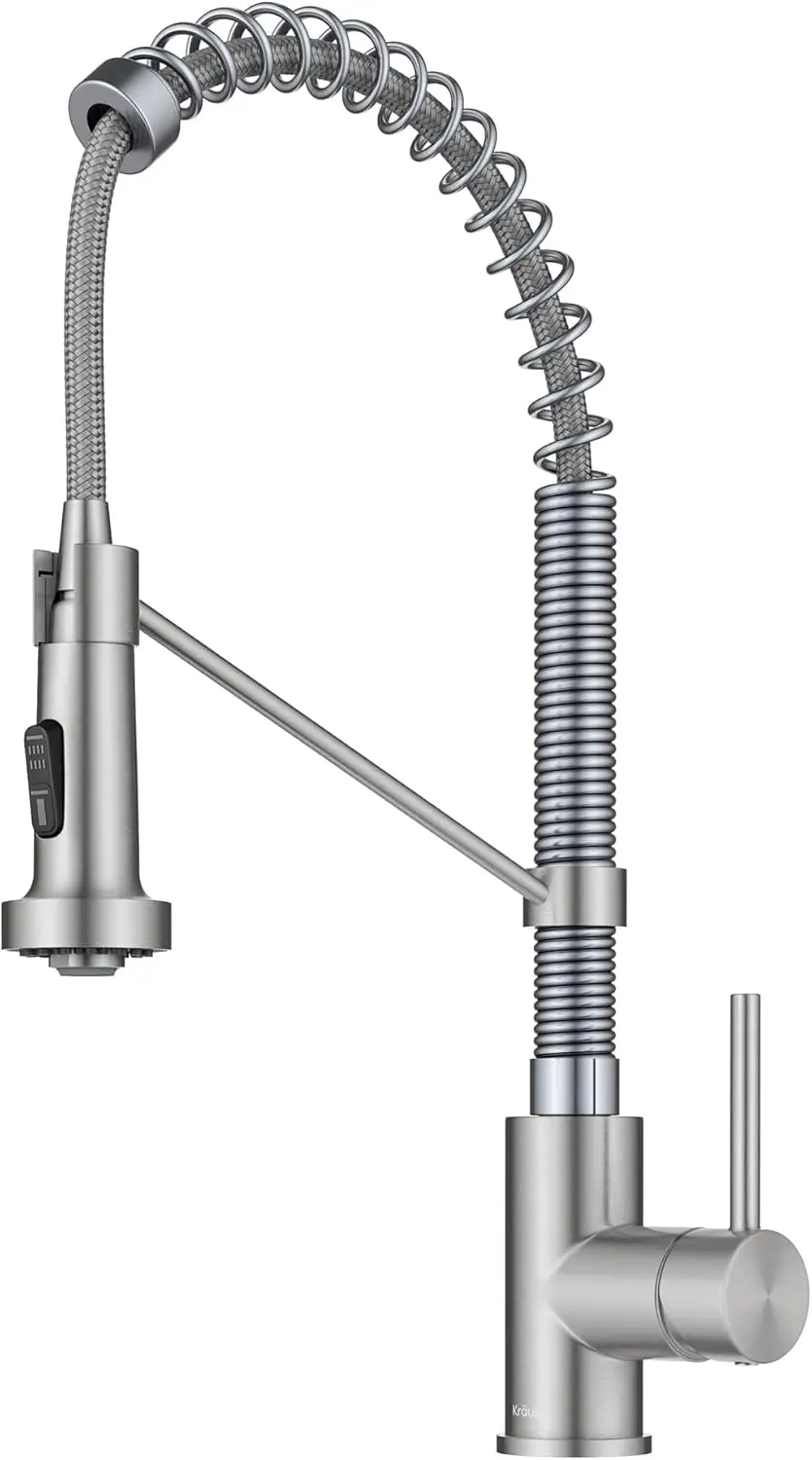 KPF-1610SSCH Bolden 18-Inch Commercial Kitchen Faucet with Dual Function Pull-Down Sprayhead in All-Brite Finish, Stainless