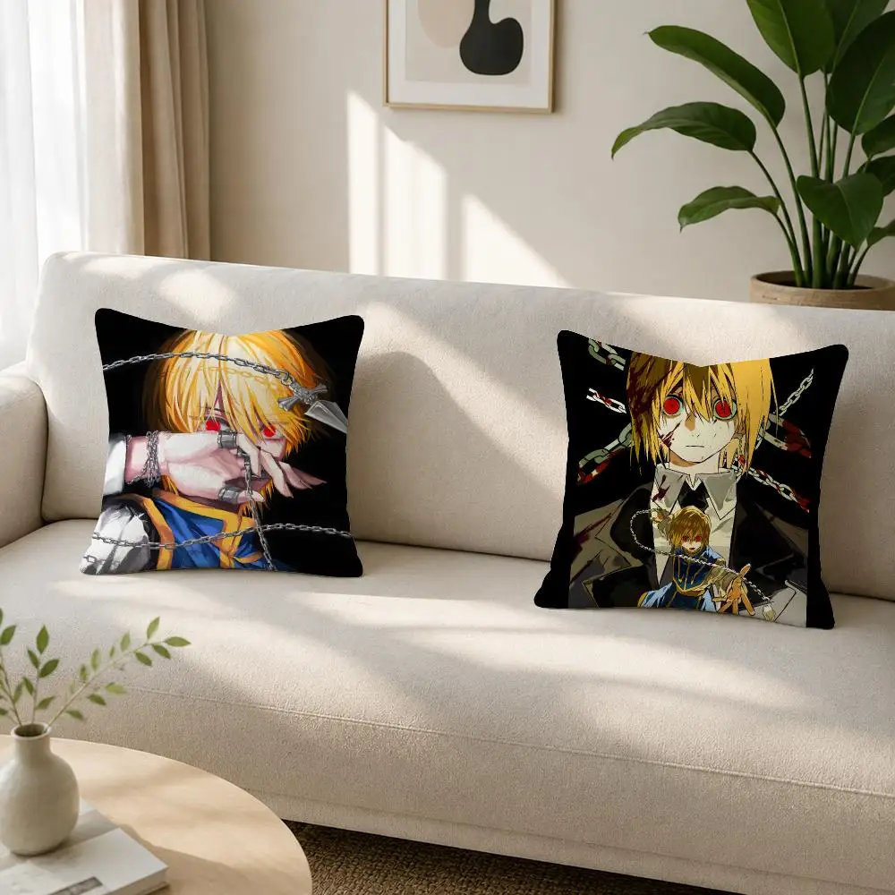 Anime HUNTER HUNTER Cushion Cover Soft Plush Cushion Covers Fluffy Throw Pillow Cases for Sofa Bedroom Home Decor