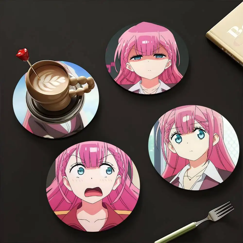 1pc Mafuyu Kirisu Anime Characters Wooden Coaster Colour Printing Cup Mat Home Desk Decoration Gifts