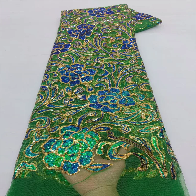 

2,5 ярда, сетчатая кружевная ткань с блестками в африканском стиле, 2021, высококачественное нигерийское французское сетчатое тюлевое кружево для шитья роскошных свадебных платьев