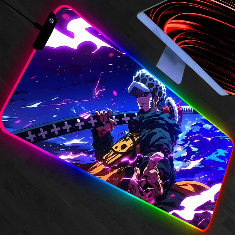 

One Piece RGB Mouse Pad Backlight Gaming Accessories Computer Speed Mini Pc Gamer Keyboard LED Desk Mat Mousepad Durable