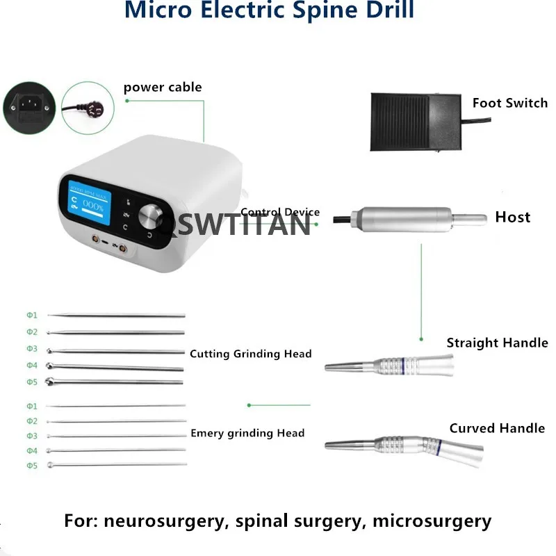 1 Set Micro Medical Electric Spine Drill Power Orthopedic Veterinary Instrument