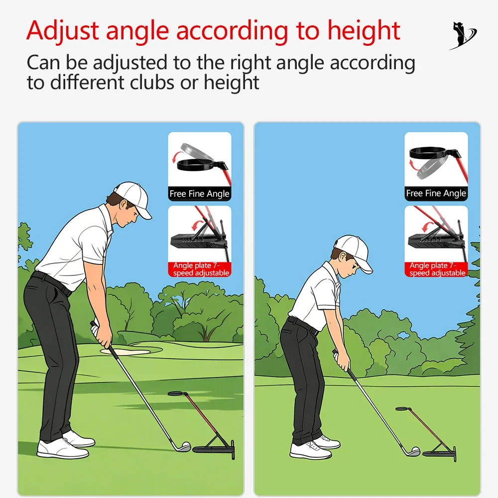 PGM Golf Swing Alignment Rod, Alignment Stick Holder, Swing Practice Board, Swing Angle, Posture Adjustment Aid