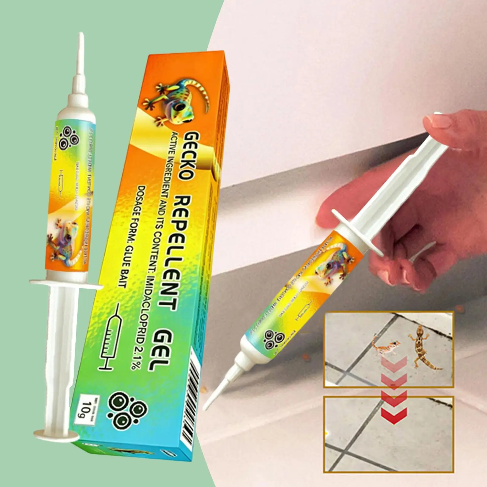 Gecko Control Bait Long-Lasting Precise Scented Solution Keep Gecko Away Outdoor Bait for Counter Cabinet Bathroom Tile Grout
