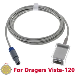 Compatible With Spo2 Sensor Extension Cable 2606487 of Dragers Vista-120 Patient Monitor 6pin 40° to DB9 Plug Adapter.