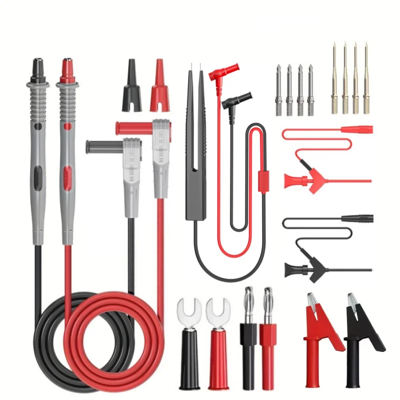 Universelles Multimeter-Prüfkabel-Set mit Ersatz-Pin-Testspitzen, IC-SMD-Testhaken und Krokodilklemmen der P1503-Serie