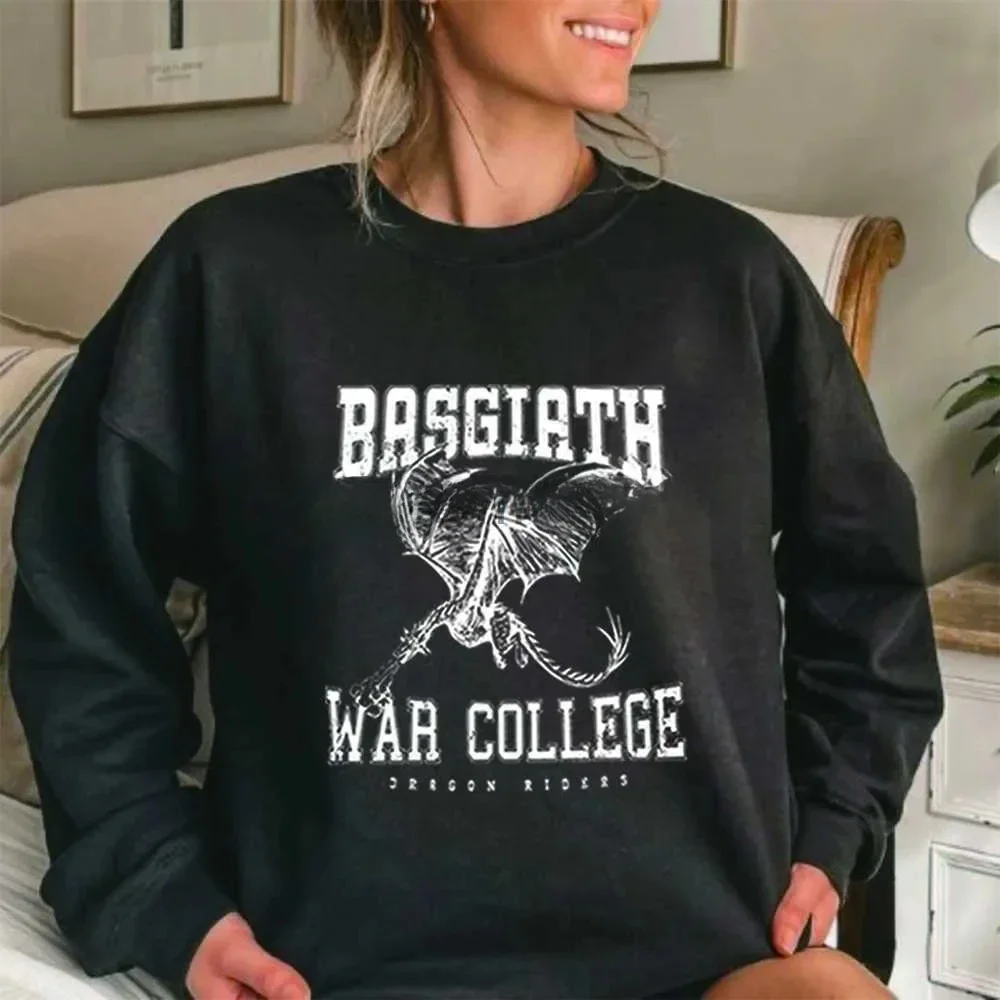 Retro Basgiath War College Sweatshirt Fourth Wing Hoodie Dragon Rider Shit Fantasy Bookish Tee Booktok Top Unisex Sweatshirt