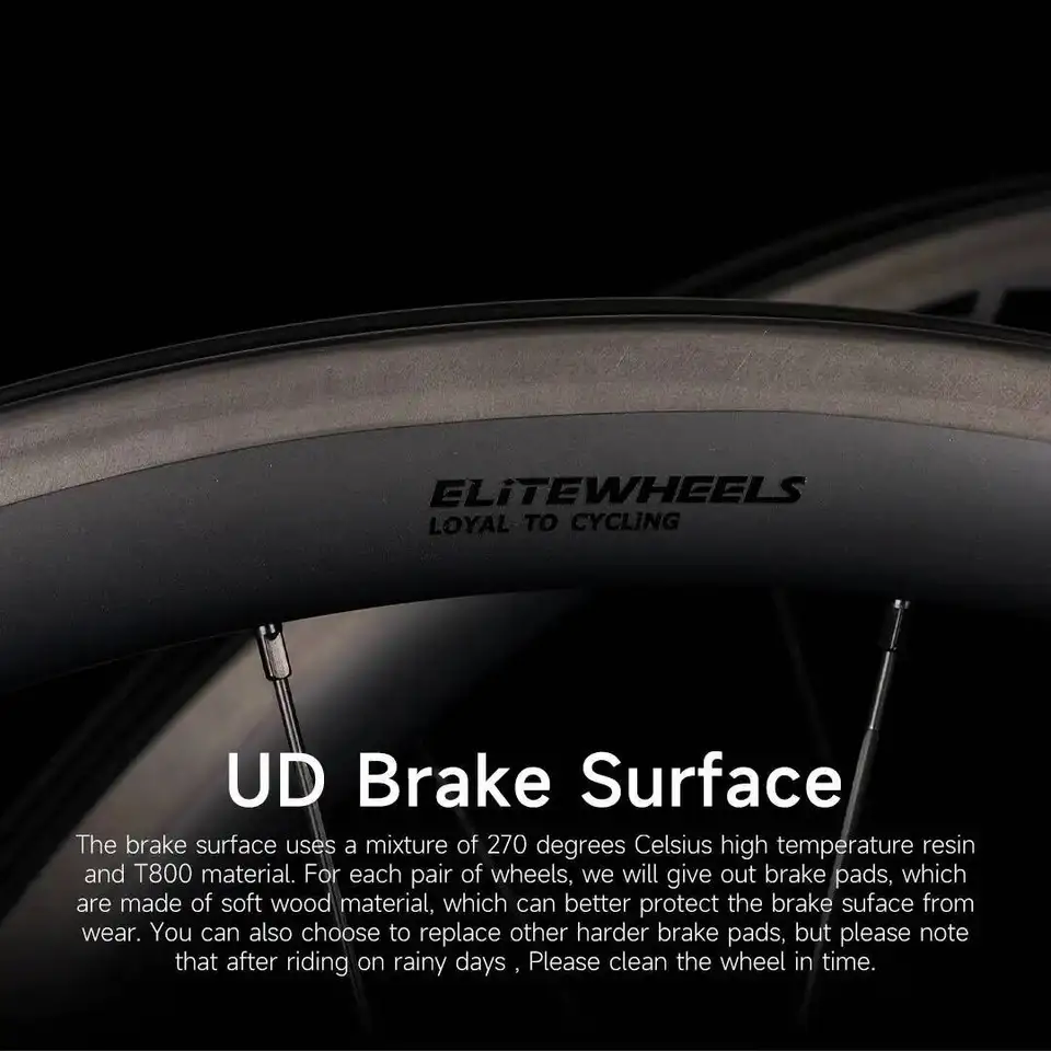 ELITEWHEELS 38mm Carbon Road Bike Wheelset 700c Tubeless
