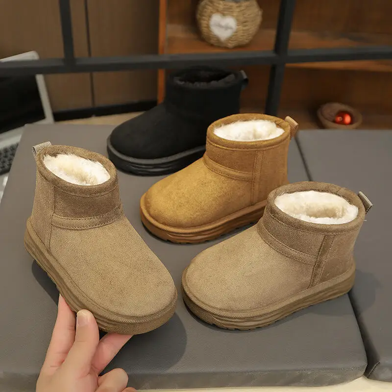 

Winter Child Ankle Boots Boy Cotton Shoes Keep Warm Thicken Anti-Slippery Kids Girl Student Kawaii Fashion New Style Casual Shoe
