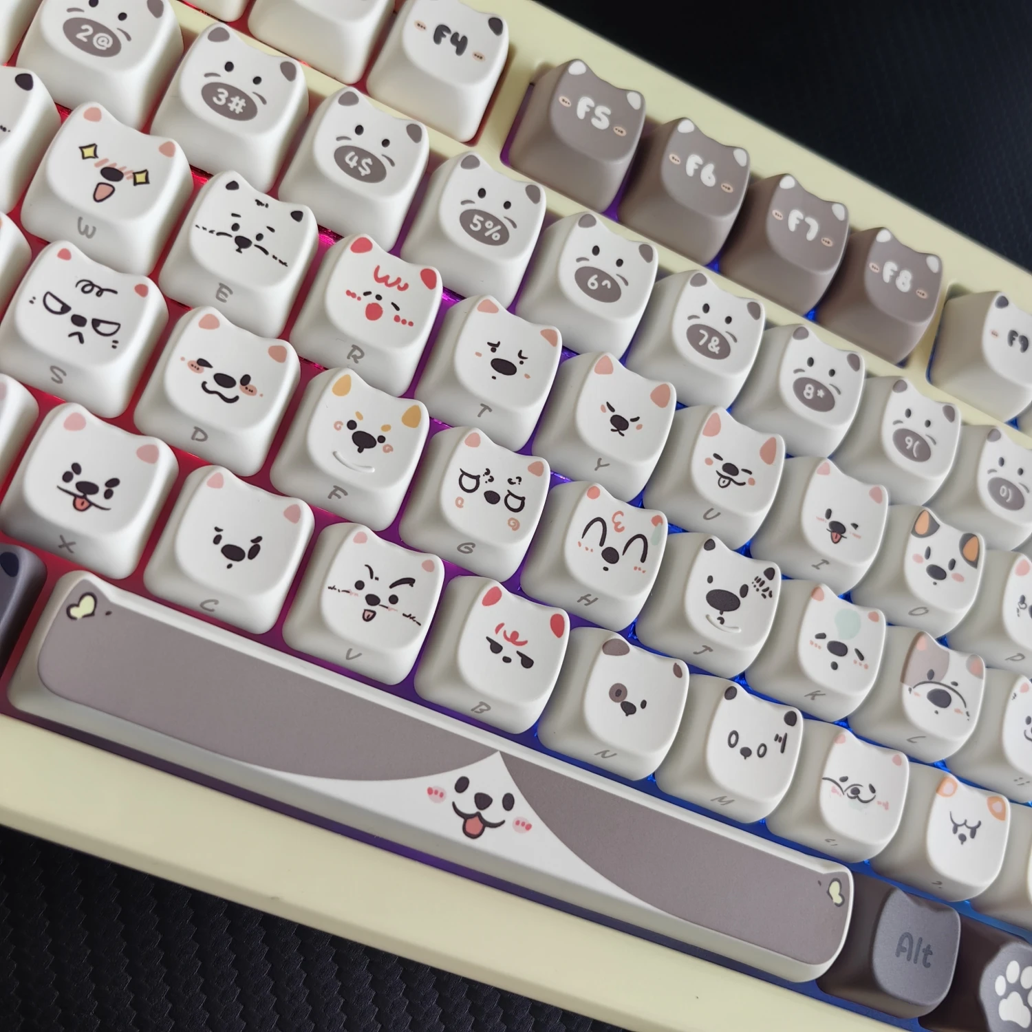 Imagem -06 - Puppy Head Keycap para Teclado Mecânico Perfil Mao Pbt Sublimação Corgi Bichon Husky Shiba Inu Faça Você Mesmo Bonito