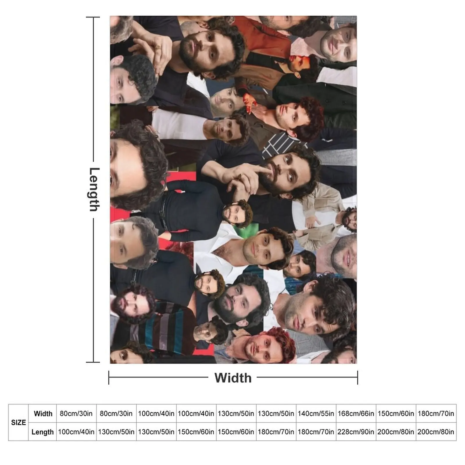 Penn Badgley American actor Beautiful Aesthetic Lateral Collage - 3 Throw Blanket Large Warm Tourist sofa bed Blankets