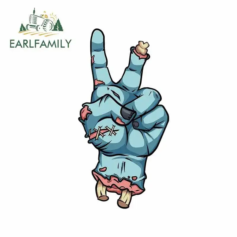 EARLFAMILY 13cm x 6.7cm Zombie Hands Severed Car Stickers Personality Bone Repair Creative Decal Sunscreen Helmet Car Styling