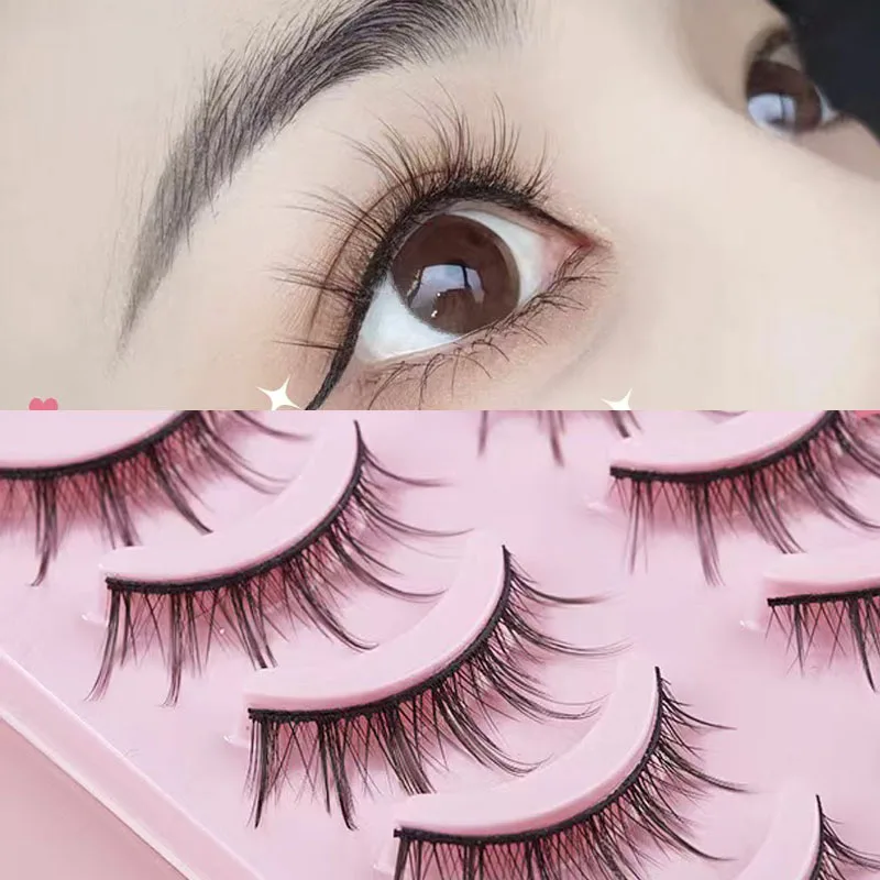 New 5 Pairs Manga Lashe Soft Natural Eyelashes Thick False Eyelashes Demon Eyelashes Daily Dating Makeup Eyelashes Lashes Wispy