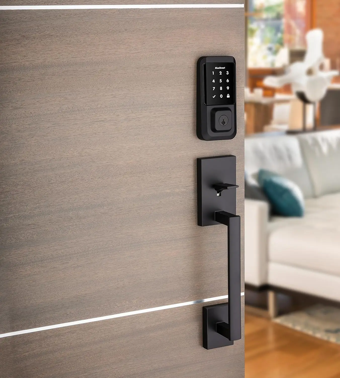 Touchscreen Wi-Fi Smart Door Lock with Handleset, Keyless Entry Electronic Deadbolt Door Lock, No Hub