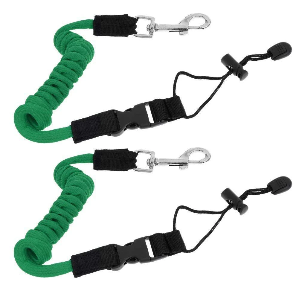 2 Pieces Kayak Paddle Leash Lanyard Anti-Dropping Cord Water Sports Yellow