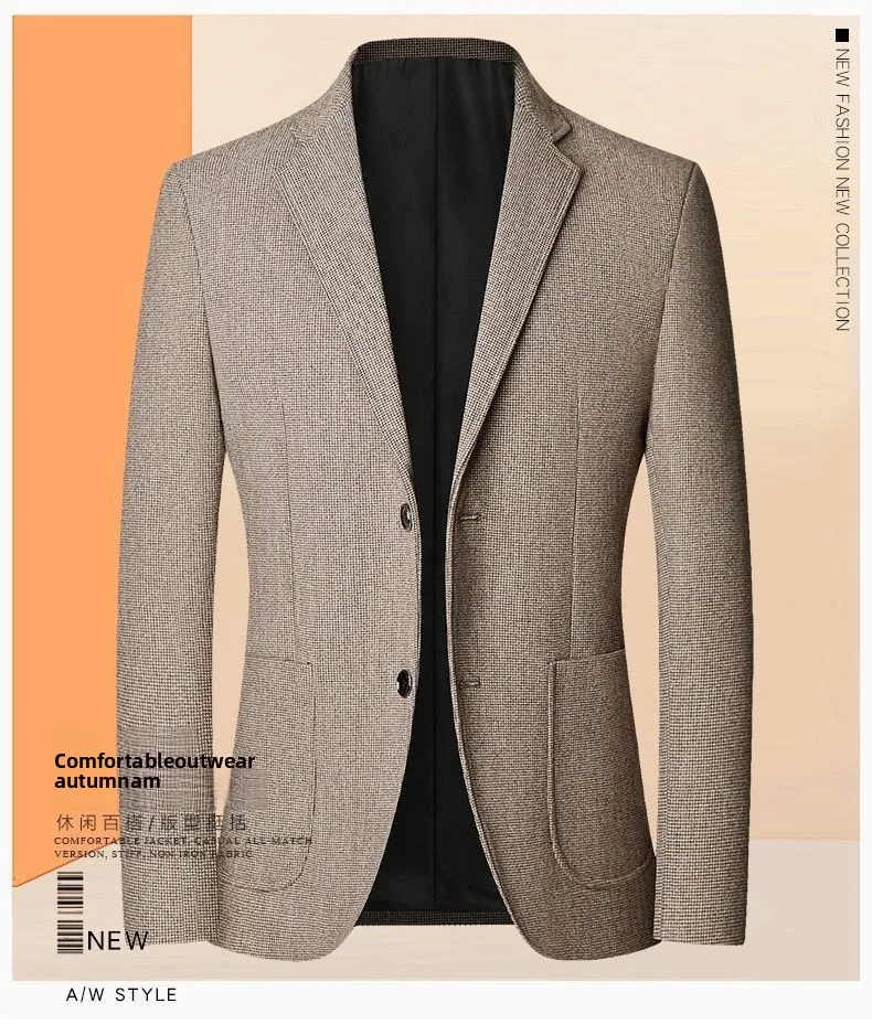 Herrenblazer, einfarbig, für Hochzeiten, Freizeit, Gastgeber, Gentleman, schmal geschnitten, trendig, vielseitig, Business-Blazer – Detail 1