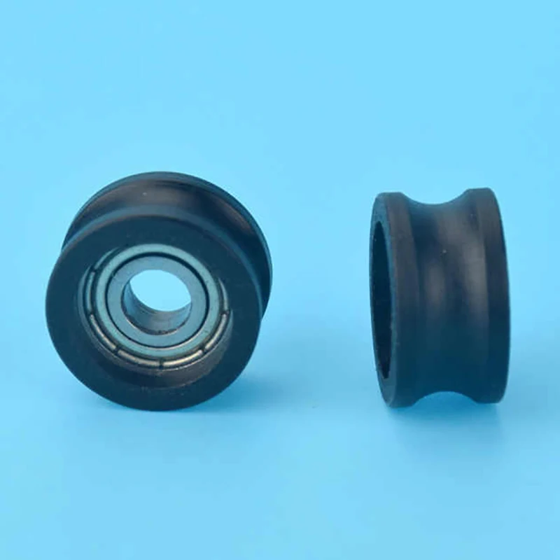 1Pcs R5*16*8.5mm U-shaped Bearing Roller 695 Bearing Moving Pulley Rubber Roller Mute Elasticity Roller Pulley