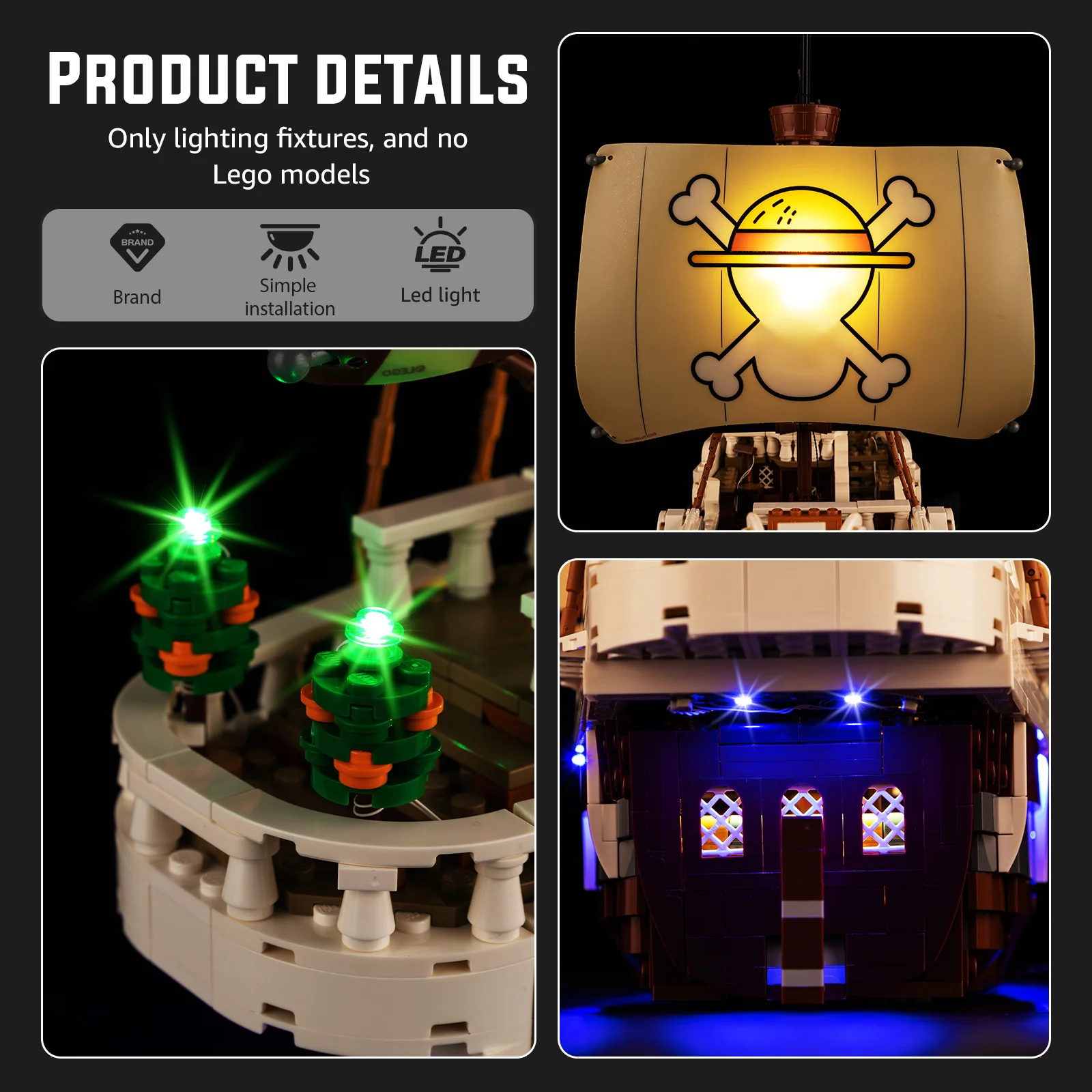 LED Light Set for LEGO The Going Merry Pirate Ship 75639 Building Blocks