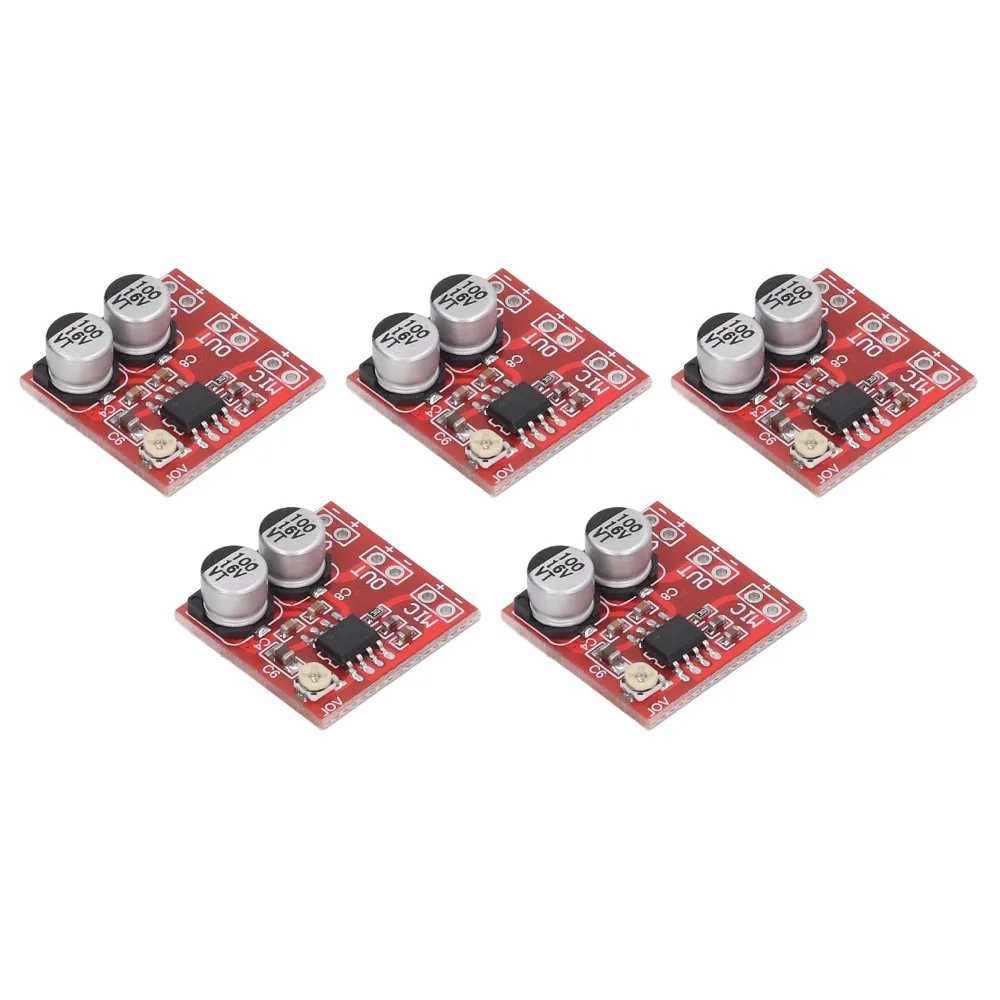 

5PCS LM386 Electret Microphone Amplifier Module DC4V‑12V 20-200x Microphone Amplifier Module Adjustable Resistor 20*20*7mm