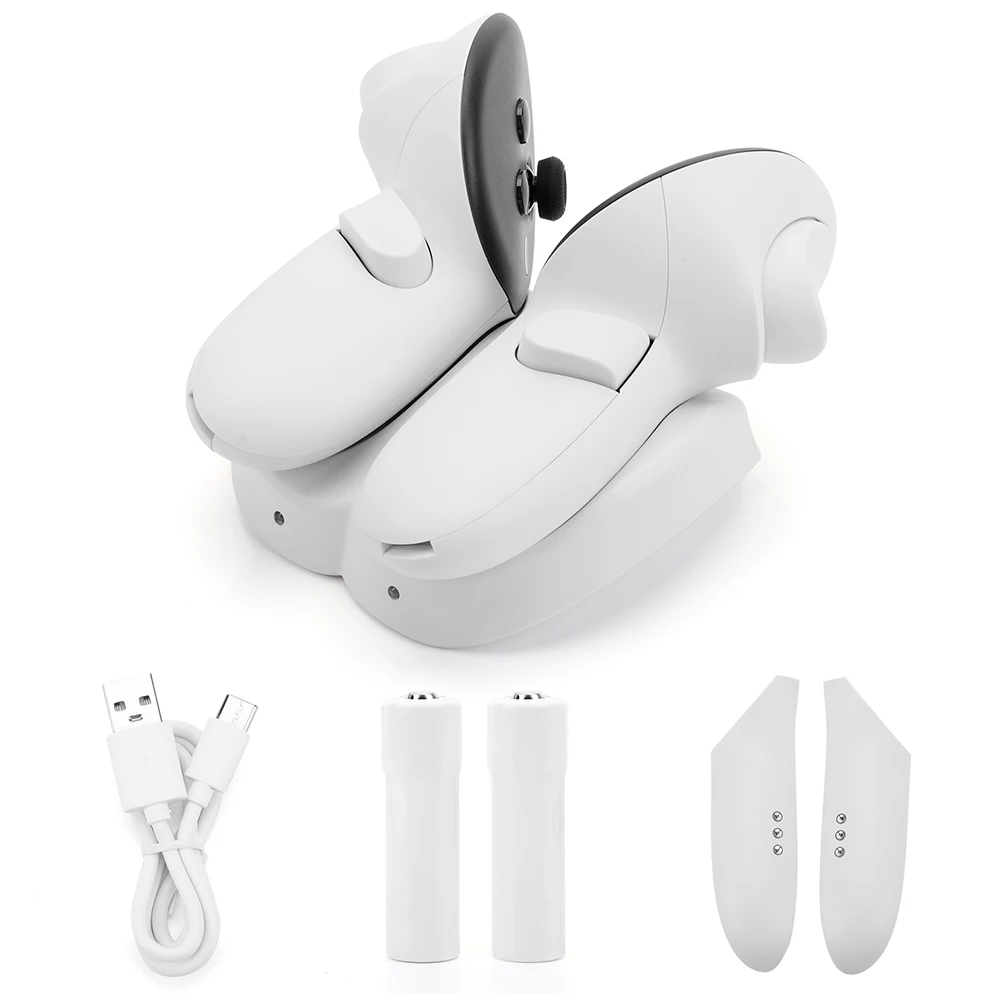 حامل محطة شحن وحدة التحكم 20 وات حامل عرض شحن سريع مع مؤشر LED لـ Oculus/Meta Quest 3 لـ Oculus Quest 3