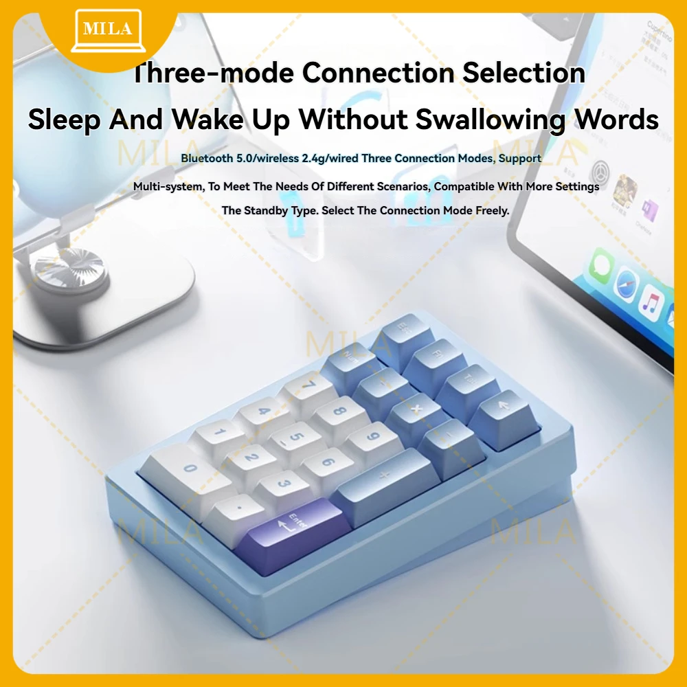 For PANDA20 V2 Mini Numeric Keypad Kits Aluminum 3-mode Wireless Gasket Hot-Swap RGB Custom Office Game Mechanical Keyboard