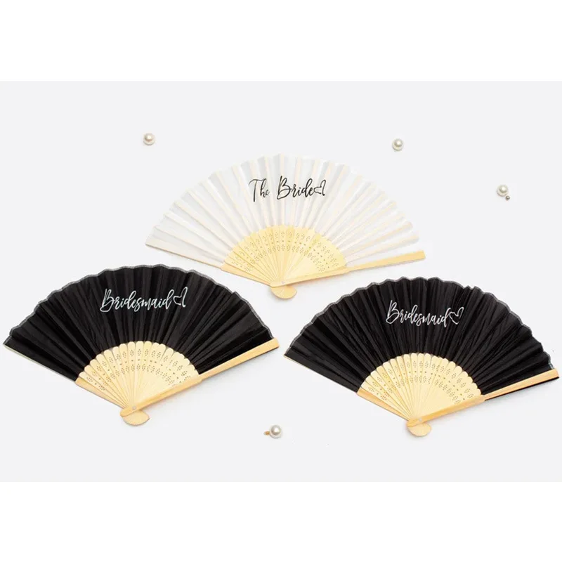 Customized Bridal and Bridesmaid Fans, Single Party Wedding, Women's Pre Wedding Party Dress up Props