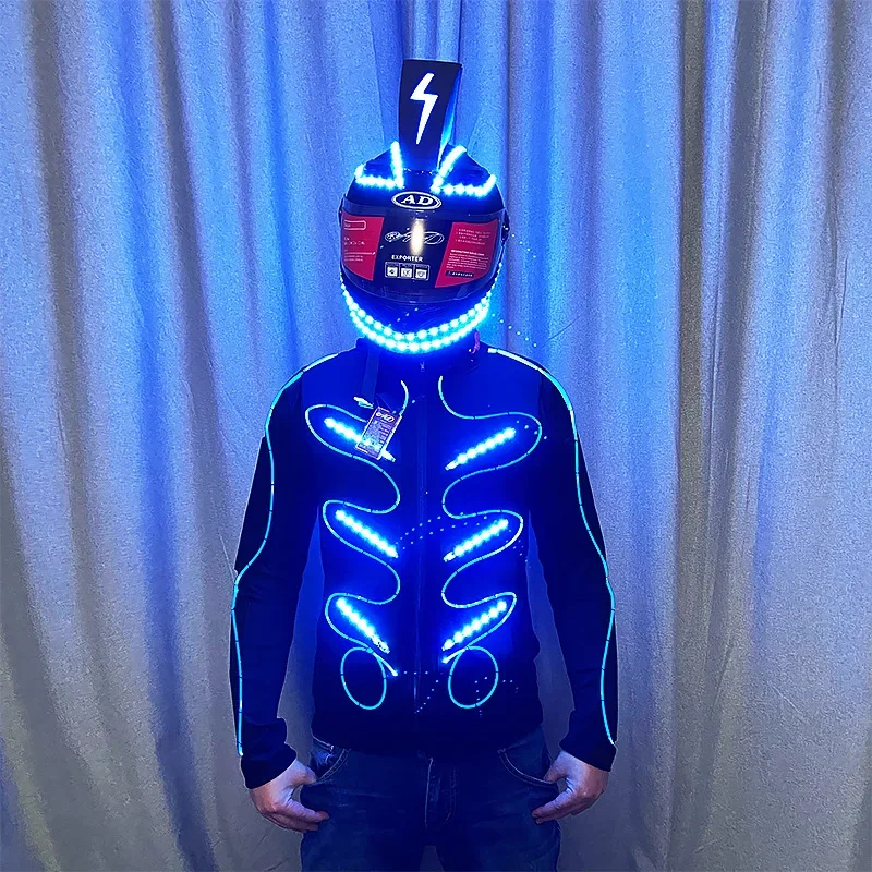 LED luminous clothes bar wine costume flash stage performance fiber optic clothes emperor wine atmosphere helmet