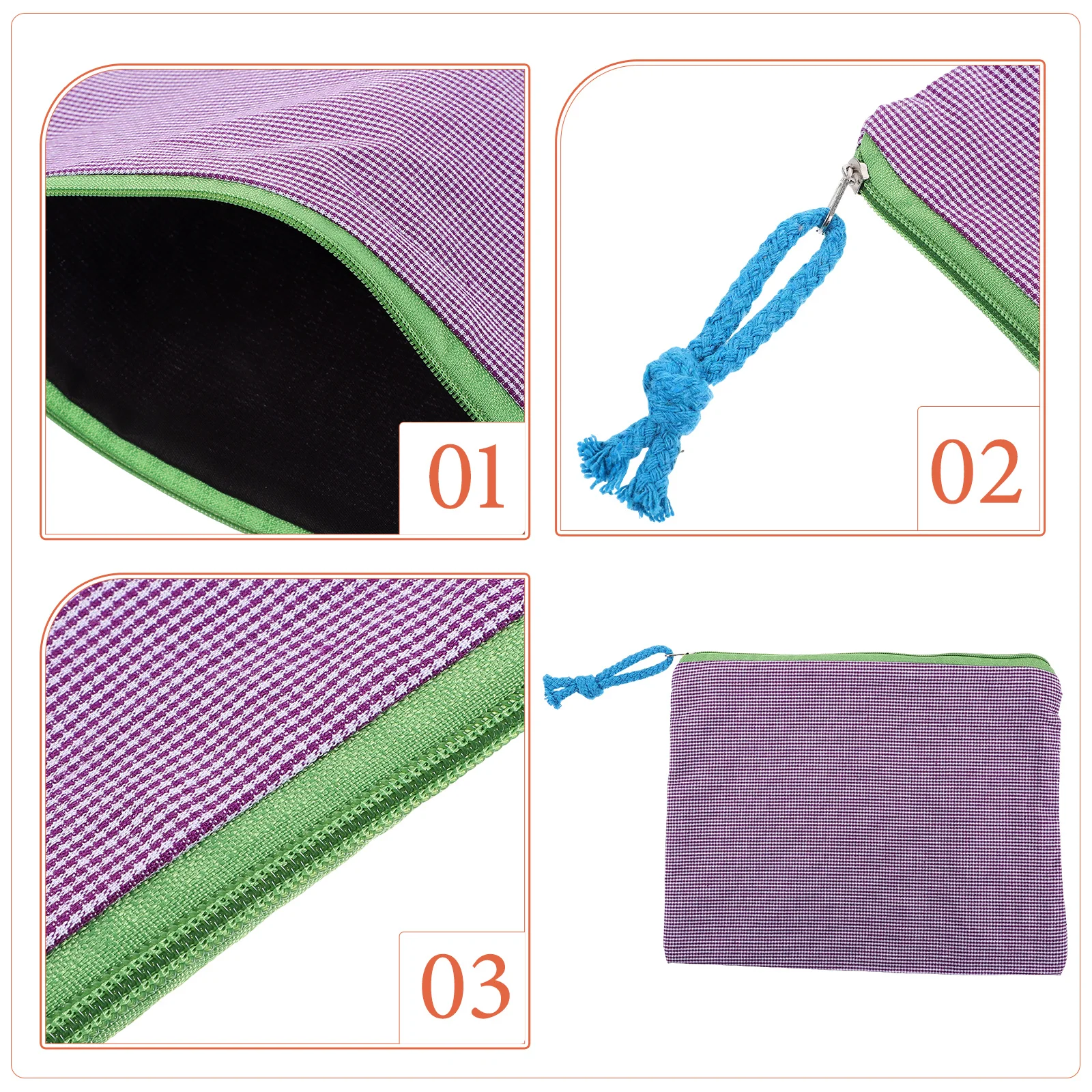 

Makeup Large Travel Makeup Bag Capacity Portable Travel Toiletry Grid Retro ganizer Pouch Blue Purple