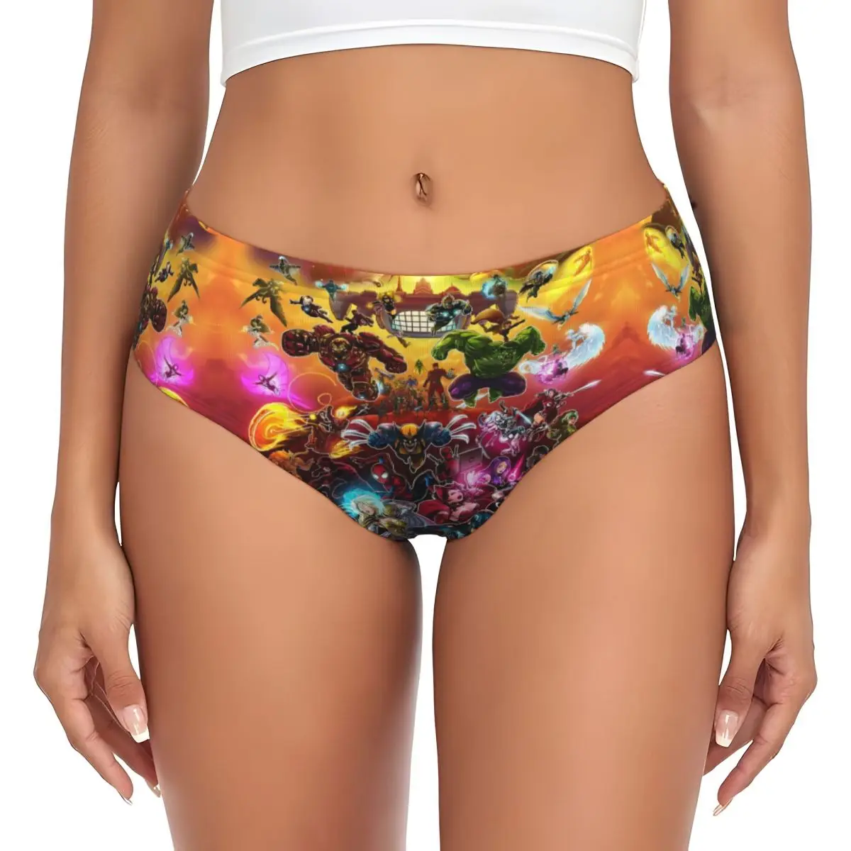 Calzoncillos cortos de cómic de Manga de dibujos animados de héroe Hulk para mujer personalizados calzoncillos de ropa interior suave para mujer