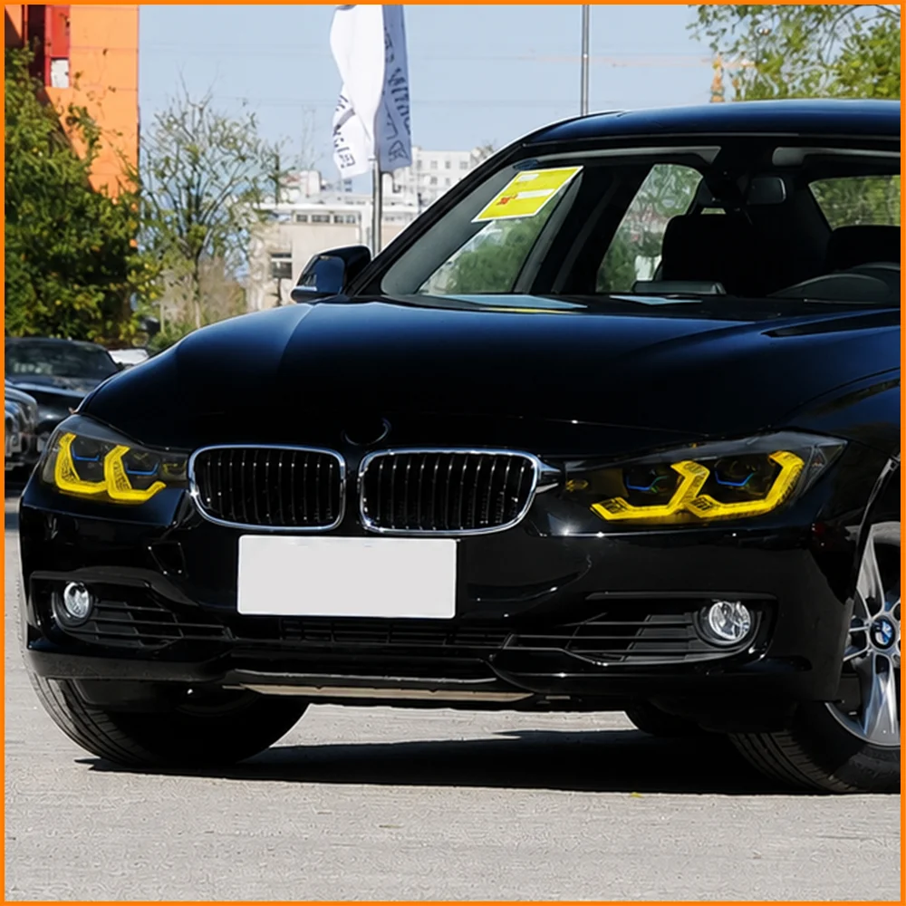 For BMW 3 Series F30 F35 2013-2019 LED Gold Eyes OSS Design Headlights Dual Direct Laser Lens Projector DRL Headlamp Assembly