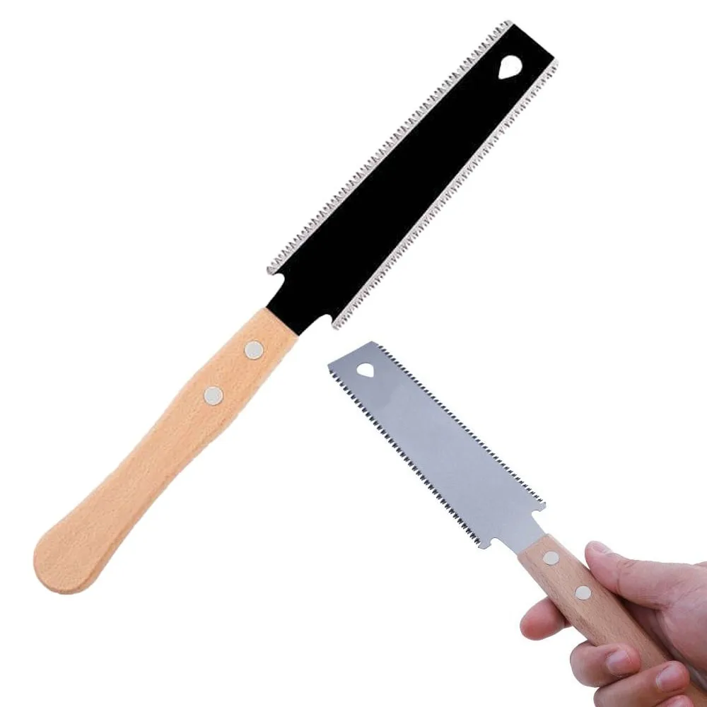 منشار يدوي مزدوج الجوانب من الفولاذ SK5 أداة نجارة ذات أسنان دقيقة على الطراز الياباني منشار حديقة مرن #1
