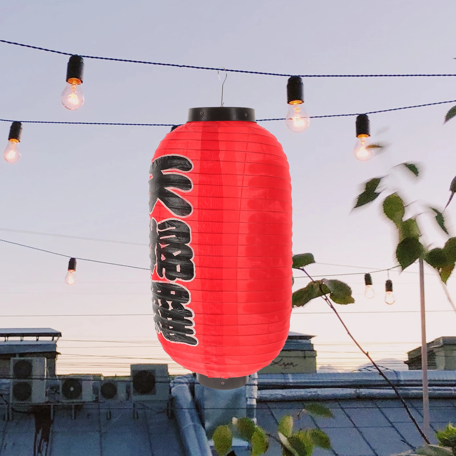 

2 Pcs Silk Japanese Lanterns Red Decorative Hanging Yard Outdoor Store Doorway Pendant Festive Classic Style Ornament