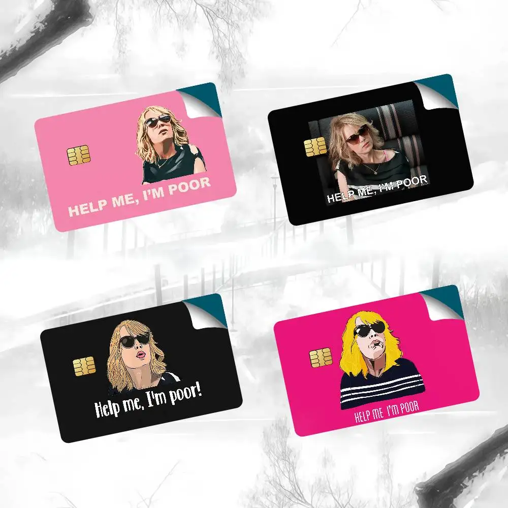 Help Me I M Poor Credit Card Skin Stickers For Bank Card Bus Metro Card Sticker Waterproof