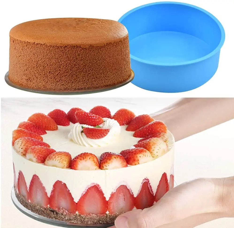 1Pcs Silicone Cake Mould Round Cake Pan Set Non-Stick Baking Molds Bakeware Tray for Birthday Party Wedding Anniversary