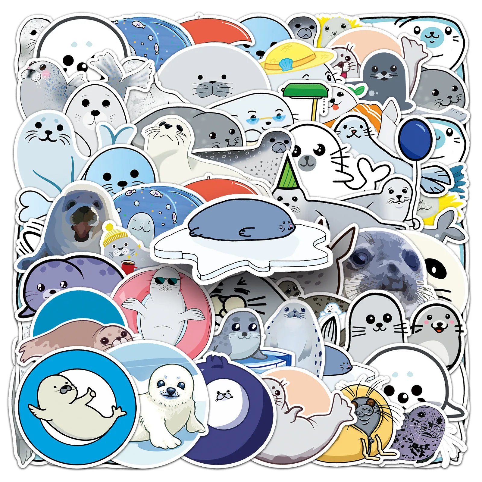 

10/50PCS Cute Seal Sticekrs Graffiti Cartoon Sea Animal Decal For Suitcase Notebook Laptop Phone Cup Waterproof Sticker Kid Toys