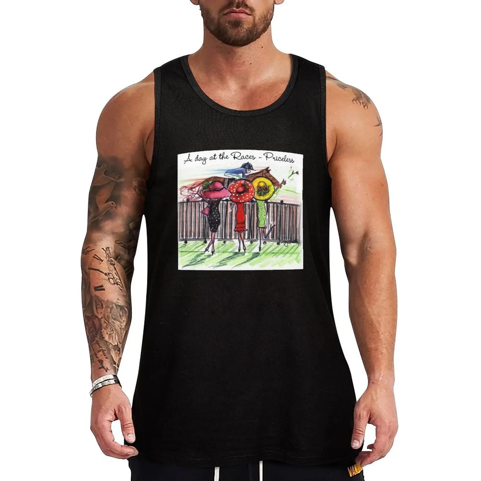 

Run For The Roses - Horse Racing with Friends Tank Top Man gym clothes t shirts singlets for men Sleeveless T-shirt