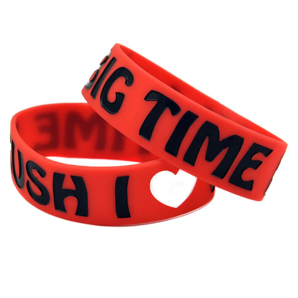 1 PC I Love Big Time Rush Silicone Wristband 1 Inch Wide For Music Concert