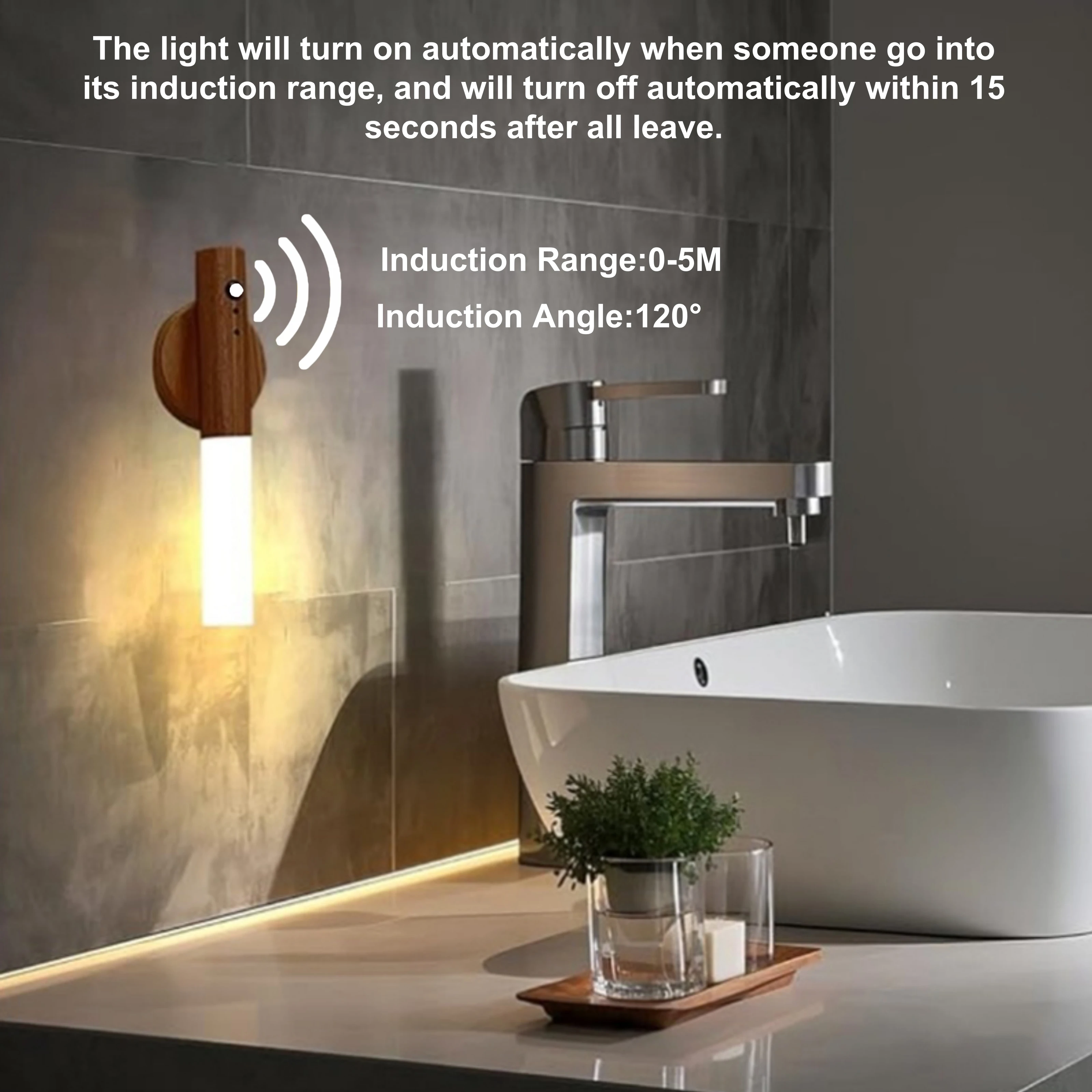 Magnetic LED Wall Light  Intelligent Human Body Induction Night Light Rechargeable Wall Light, Household Toilet Wall Light