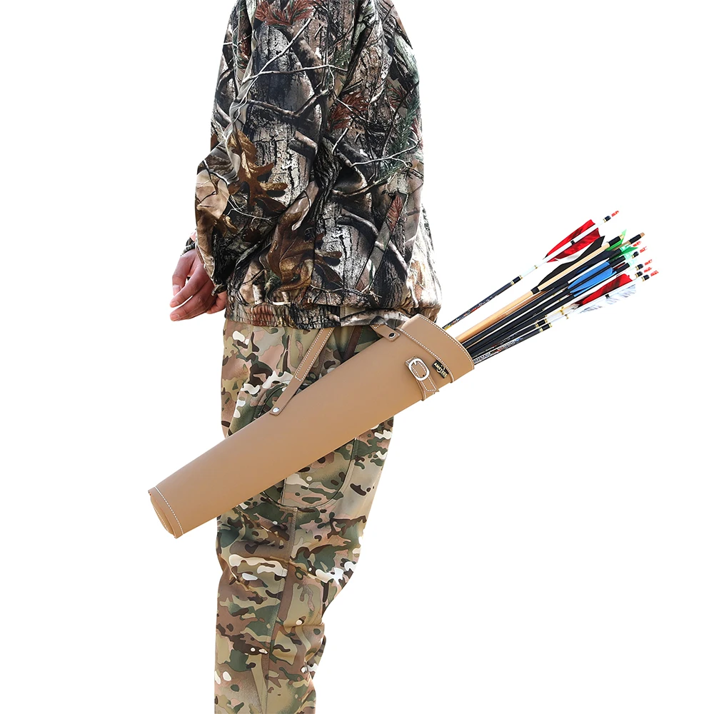 Lederen Pijlkoker Taille Schouder Gedragen Boogschieten Pijlhouder Compound Boog Recurve Boog Jacht Schieten Doel Draagbare Tas