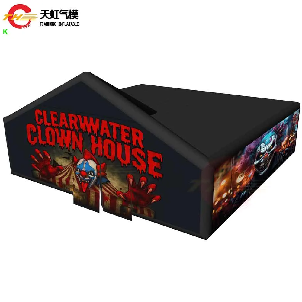8x8m New Design Inflatable Haunted House with Peak Inflatable Halloween Maze Labyrinth Sport Game with Free Blower
