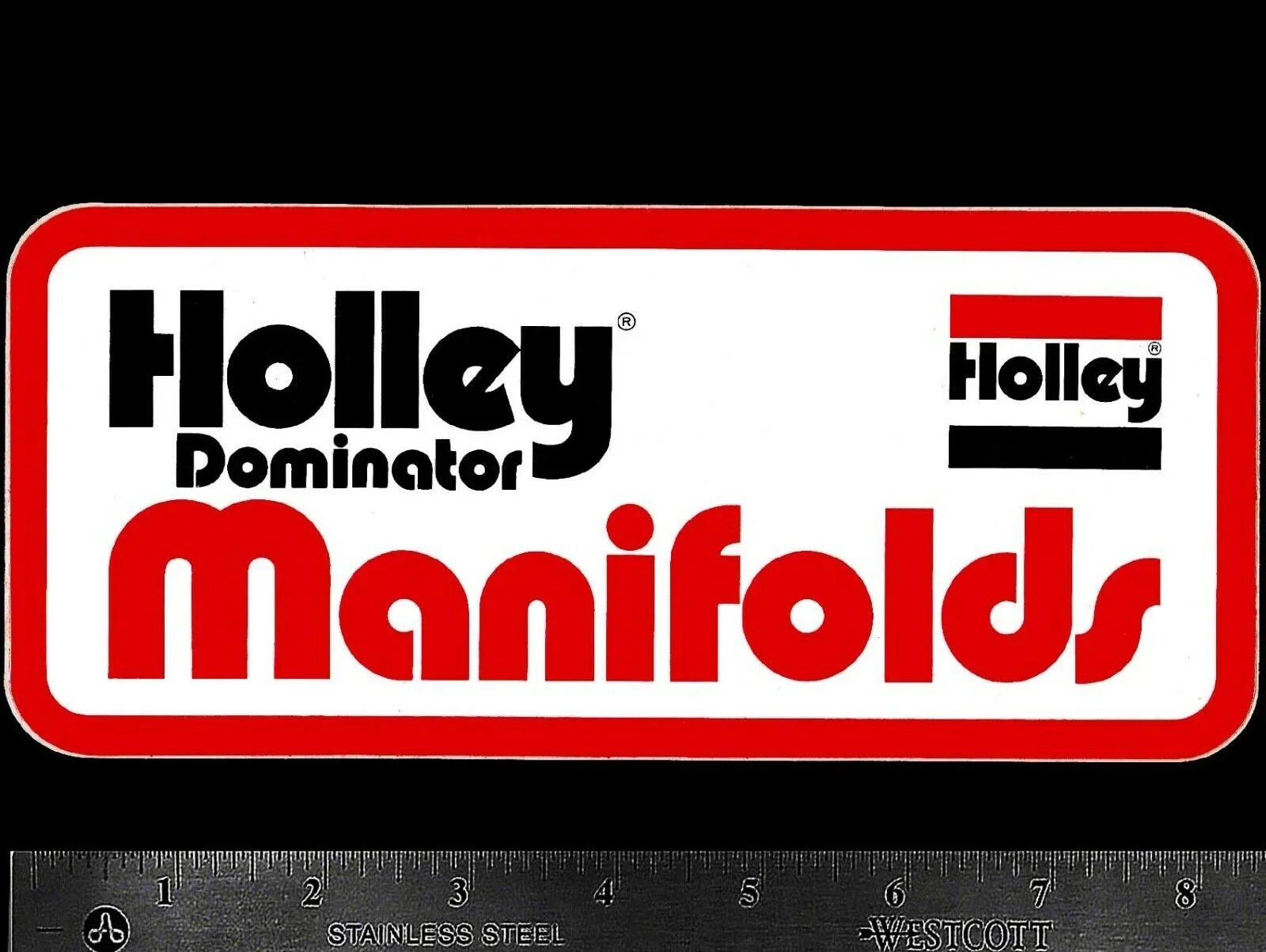 For x2 HOLLEY Dominator Manifolds - Original Vintage 1970's Racing Decal/Sticker