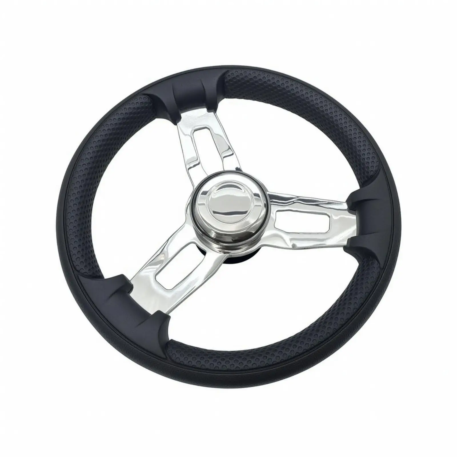 Marine Boat Steering Wheel Corrosion-Resistant Marine Steering Wheel 3-Spoke Stainless Steel for Boats, Yachts