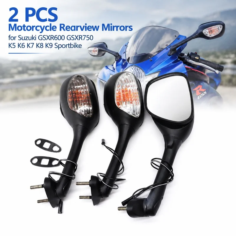 2 PCS Motorcycle Rearview Mirrors for Suzuki GSXR600 GSXR750 K5 K6 K7 K8 K9 Sportbike