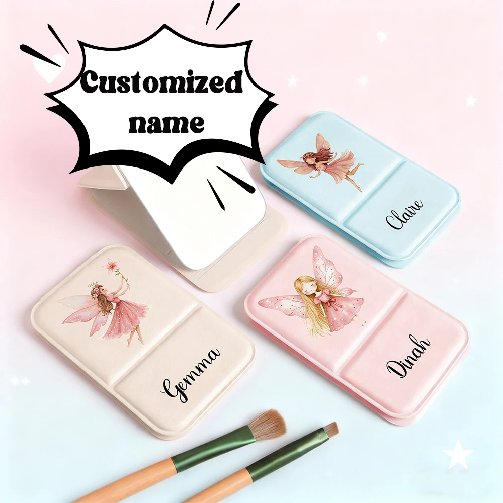 1pc Cartoon Dancing Elf Customized Name Folding Mirror Makeup Mirror Pocket Mirror Birthday Gift