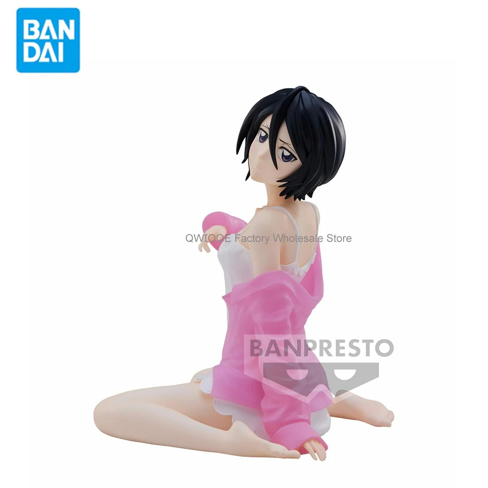 Original Genuine Banpresto Bleach 11cm Kuchiki Rukia Rest Time Anime Action Figure Adult Collectible Model Doll Toy